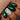 metallic green stamping nail art