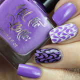"High Voltage Violet" stamping polish nail art swatch