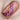 macro one nail deep purple stamping on brown base