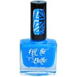 Bright blue neon stamping nail polish.
