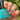 turquoise stamping on red nail art