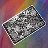 Vintage-Grunge-stamping-plate-on-rainbow-background