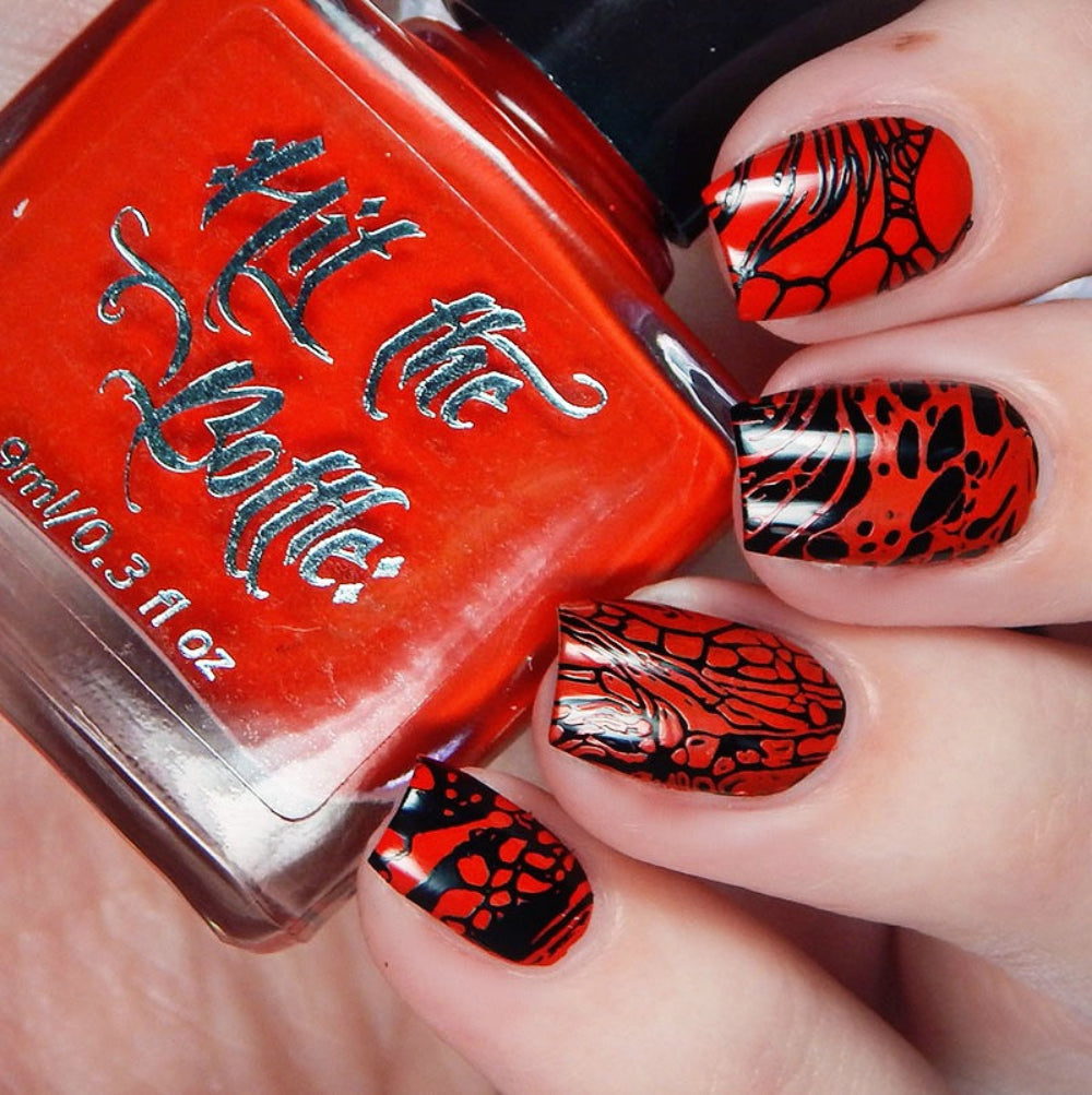 red creme stamping polish swatch