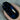 blue polish stamped over black