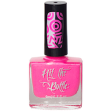 Bright neon pink nail polish for stamping nail art. 