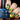 abstract nail art green and blue
