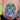 macro one nail green stamping over blue base