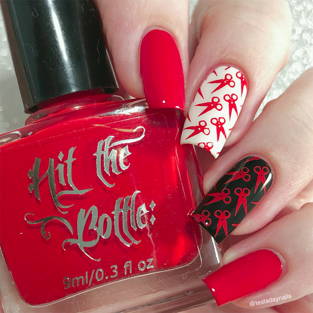 swatch red creme stamping polish