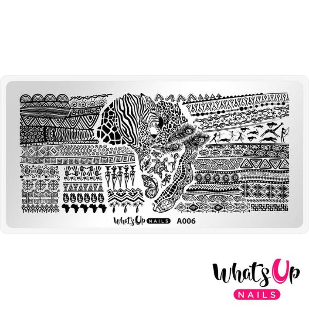 small stamping plate with africa and tribal patterns