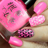 "I pink, therefore I am" stamping polish nail art swatch