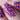 purple stamping over coral macro nail art