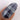 navy stamping over grey nail art