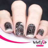 Whats Up Nails - A017 Tribal Feather stamping plate