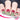 red to yellow nails stamped with black lettering
