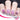 red, pink burgundy nail with white heart pattern