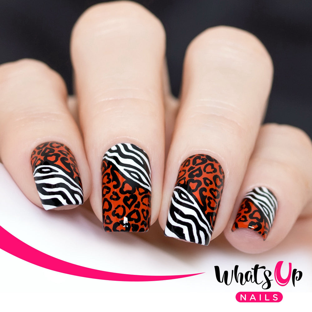 zebra and cheetah print nail design