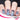 cat doing math nail design stamped in white over red and blue