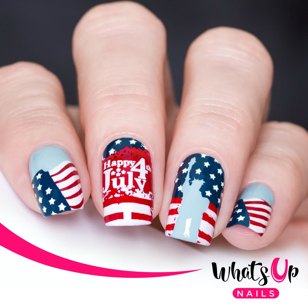 USA flag nail art design