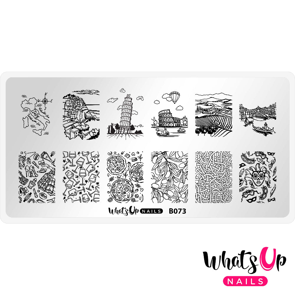 small stamping plate with Italian themed designs