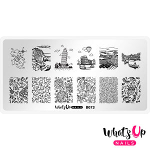 Whats Up Nails - B073 Ciao Italia stamping plate