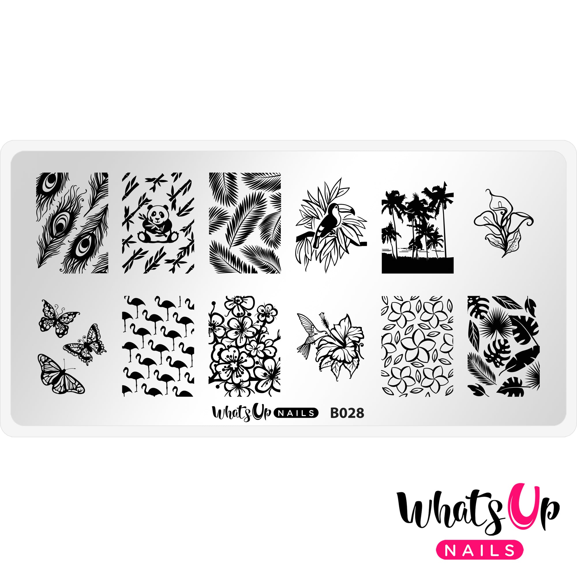 Whats Up Nails - B028 Tropical Escape stamping plate