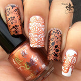"Copper haired Girl" stamping polish swatch