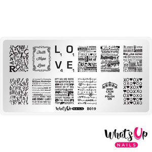 Whats Up Nails - Words of Emotions stamping plate