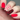 Red creme stamping polish nails 