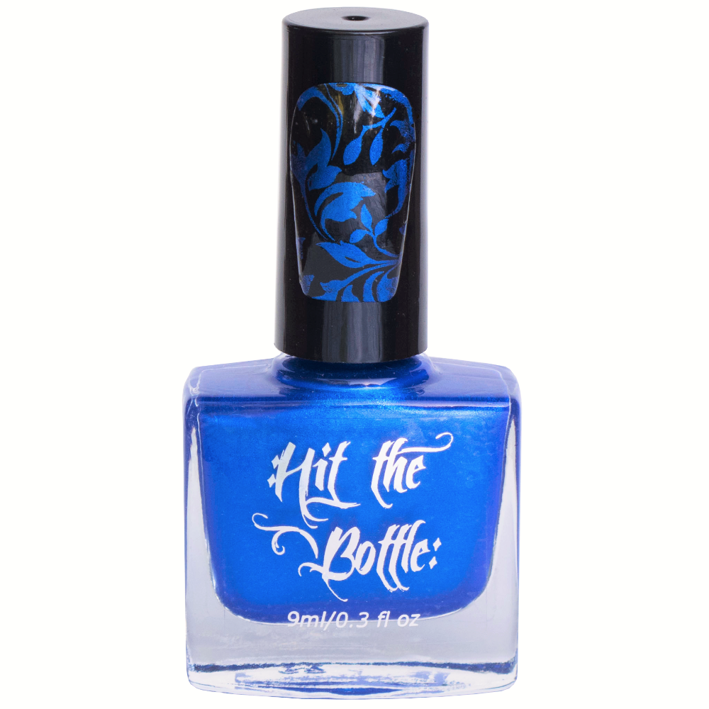 "A bolt from the Blue" stamping polish bottle 