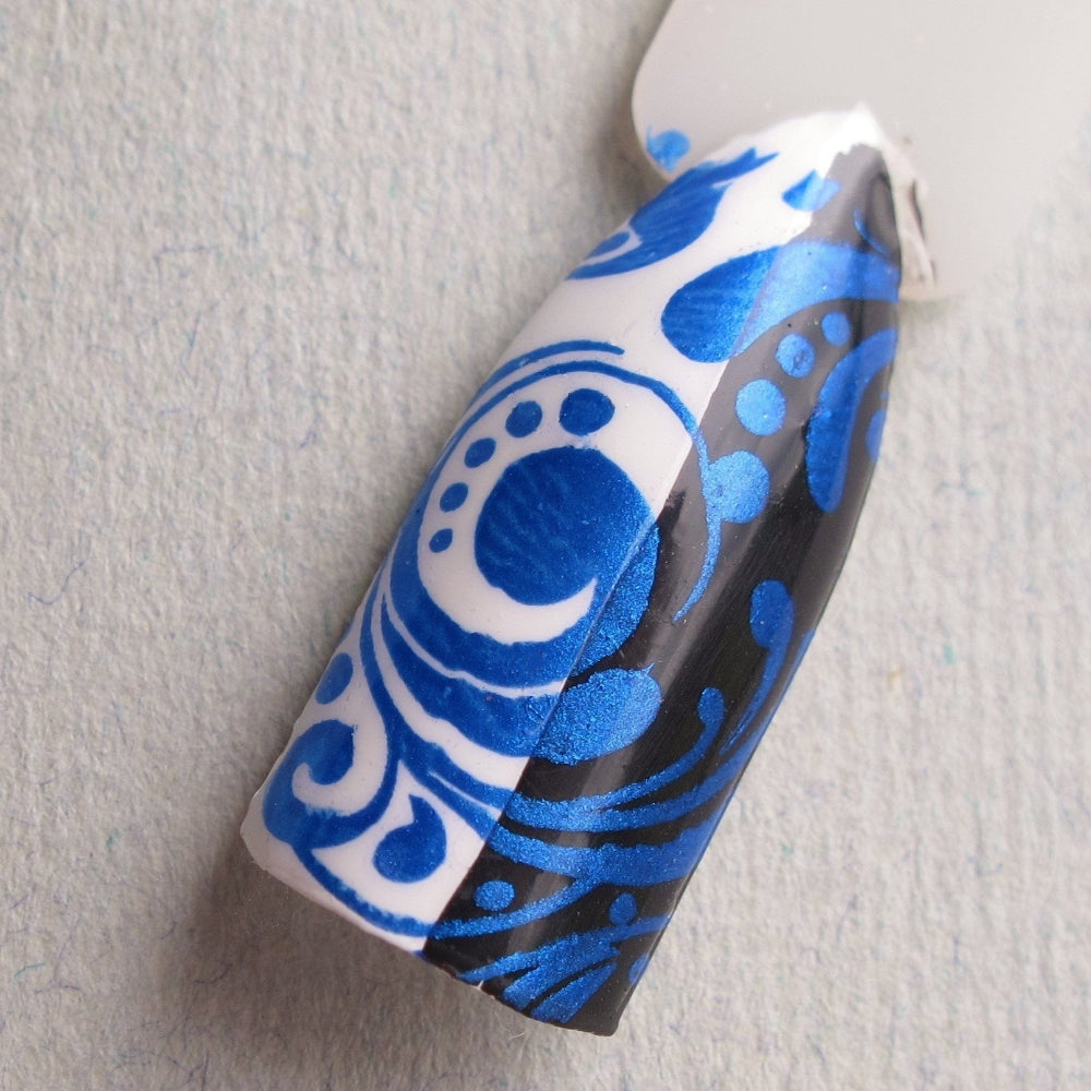"A bolt from the Blue" stamping polish swatch stick 