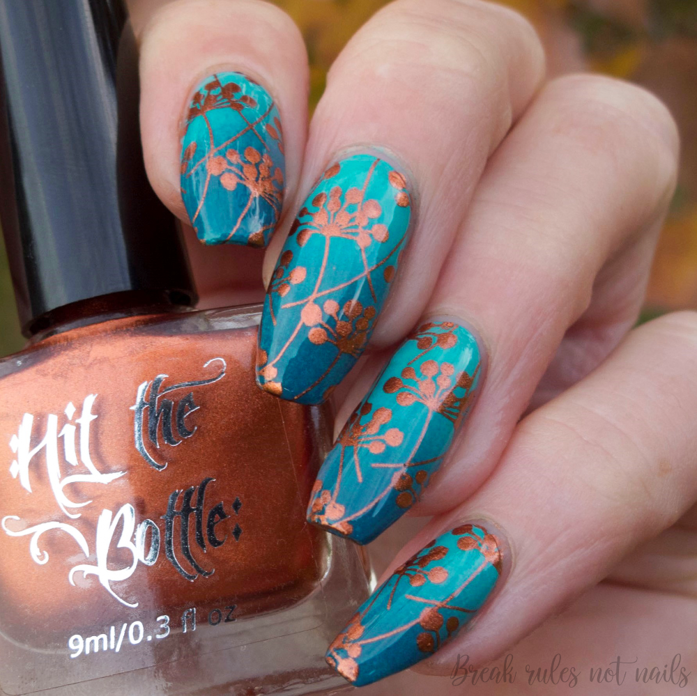"Copper haired Girl" stamping polish swatch