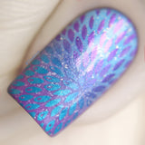 "Sparkling Cyan-ide" stamping polish
