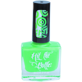 Bright neon green nail polish for stamping nail art. 