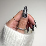 Vintage-grunge-stamping-silver-stamping-over-black-nails