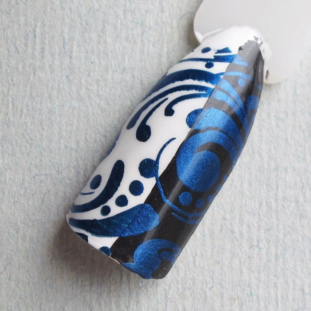 "I Blue it all on polish" stamping polish swatch stick 