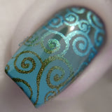 Peacock Shimmer stamping polish swatch