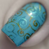 Peacock Shimmer stamping polish swatch