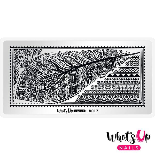 Whats Up Nails - Tribal Feather stamping plate