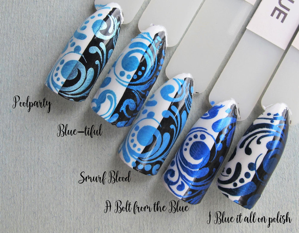 comparison swatch sticks blues 