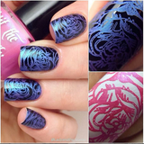 "I'm Pinking of Blue" stamping polish Lady and the Stamp