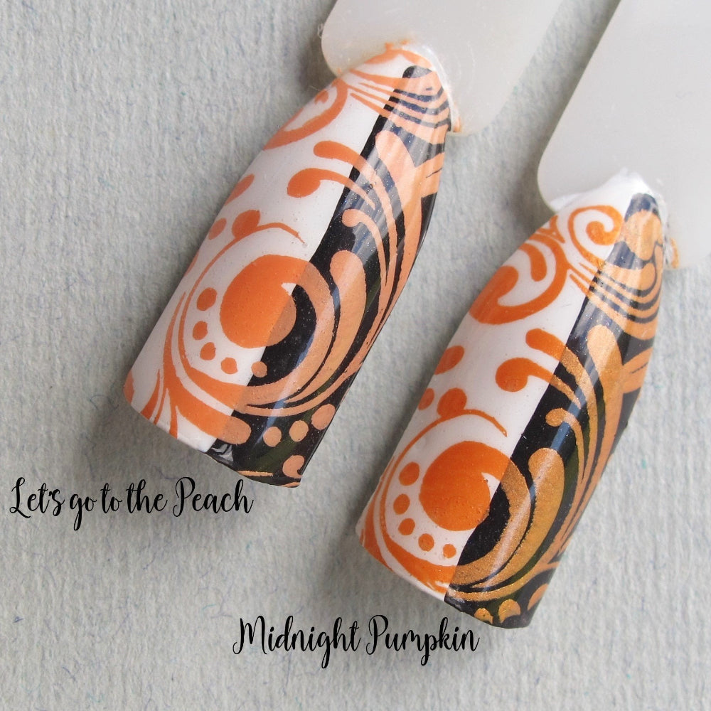 orange comparison stamping polish swatch sticks 