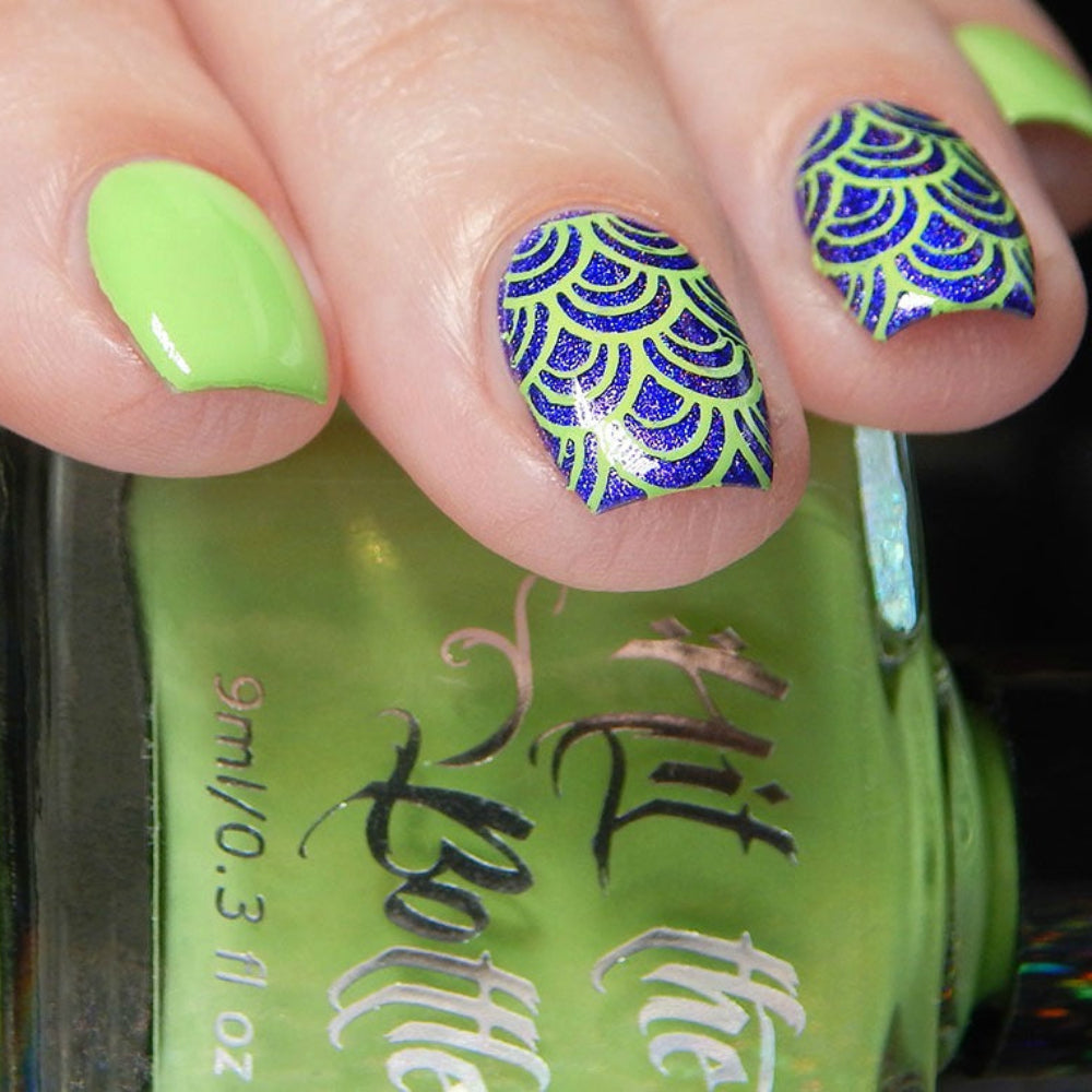 blue and green stamping 