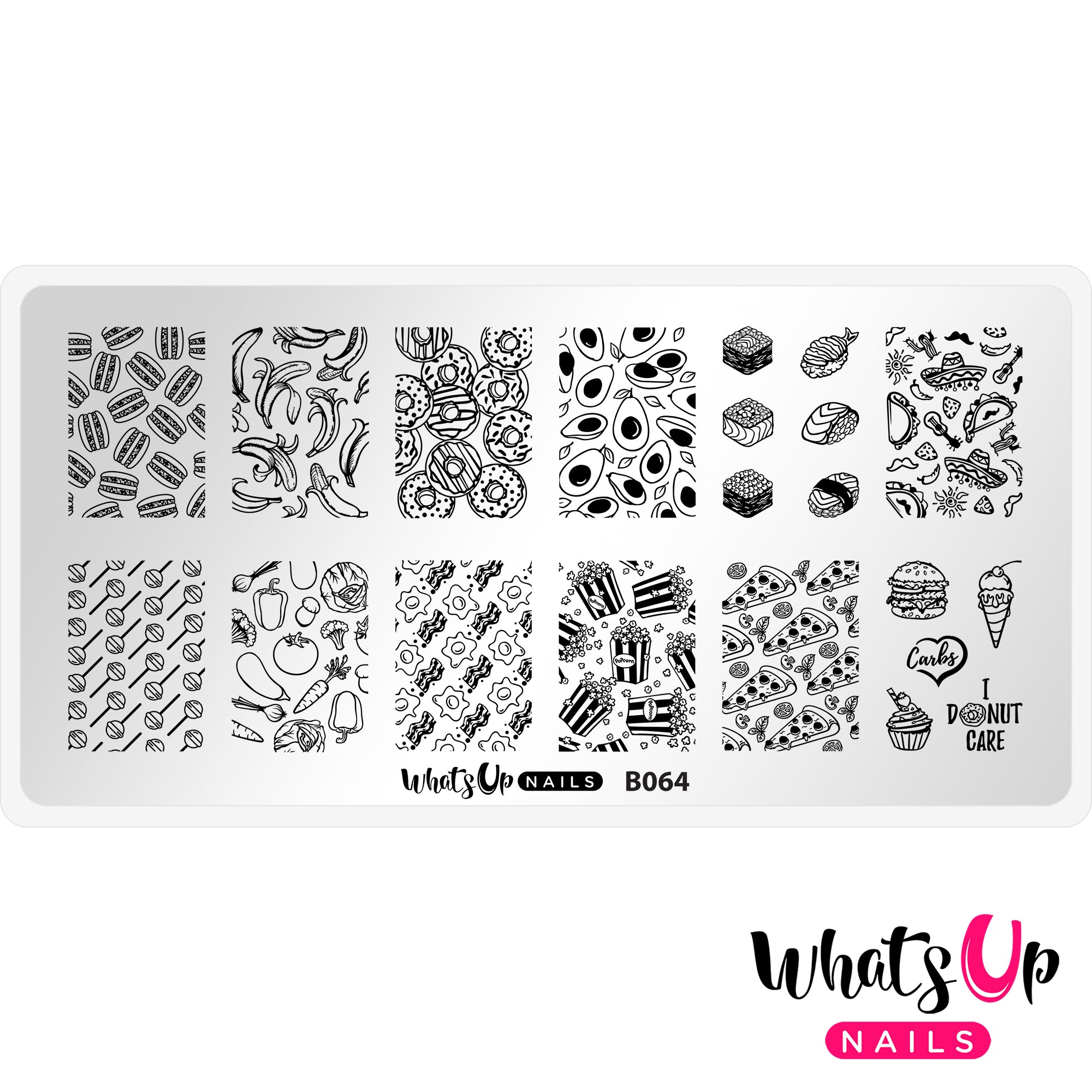 Whats Up Nails - B064 Wakey Wakey, Eggs and Bakey stamping plate