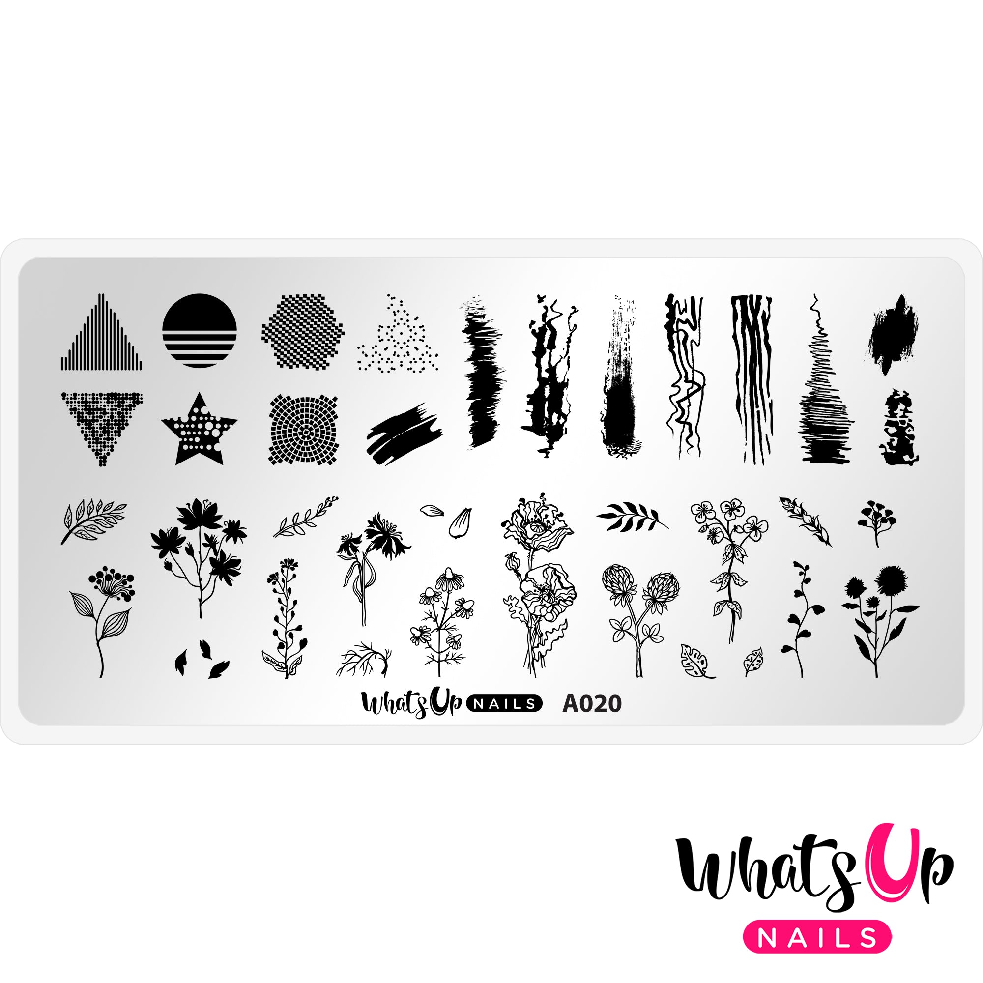 Whats Up Nails - A020 Floralize Your Texture stamping plate