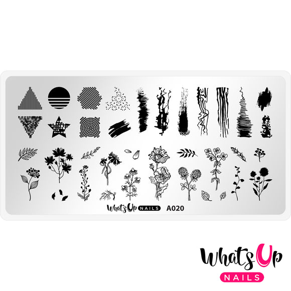 Whats Up Nails - A020 Floralize Your Texture stamping plate