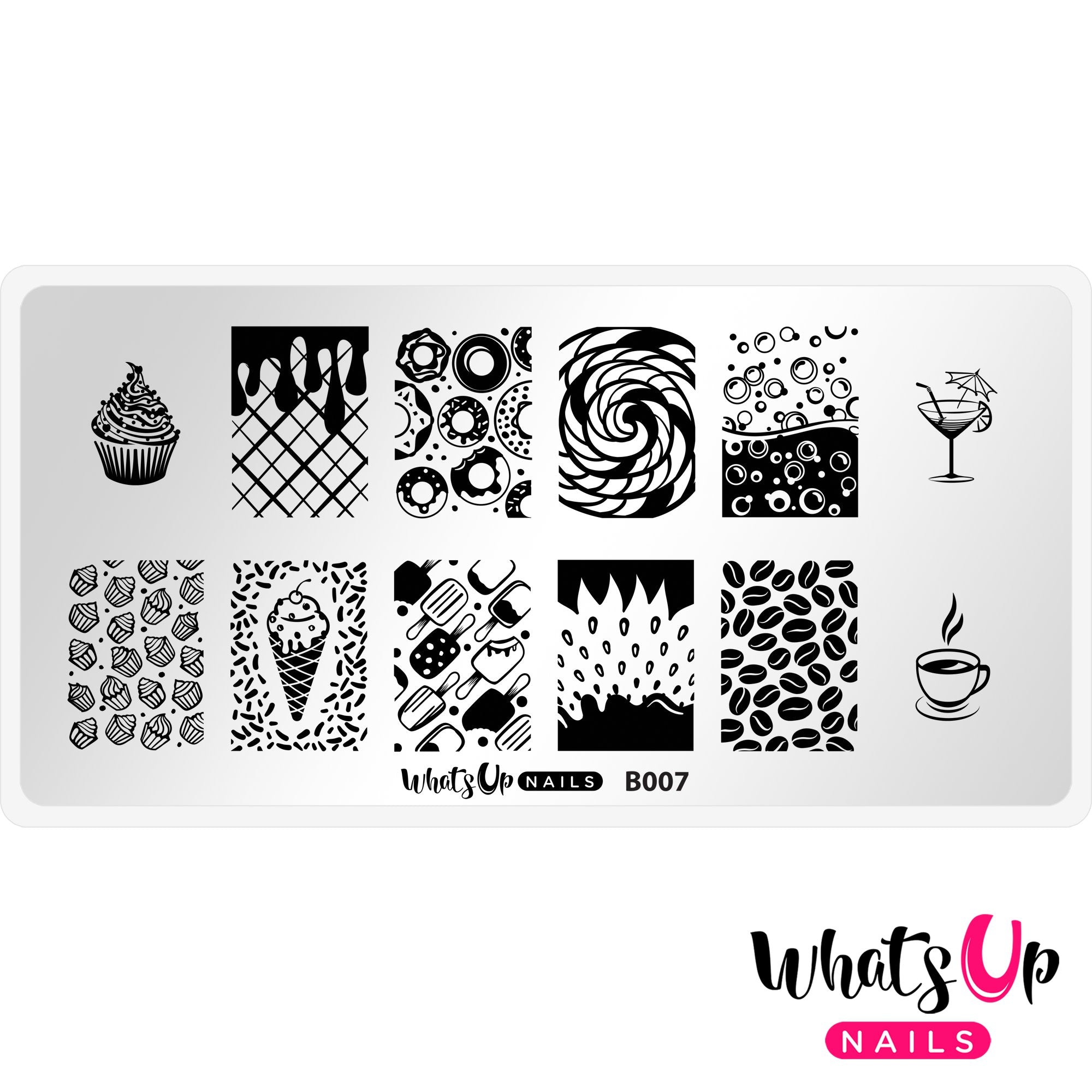 Whats Up Nails - B007 - Sugar High stamping plate