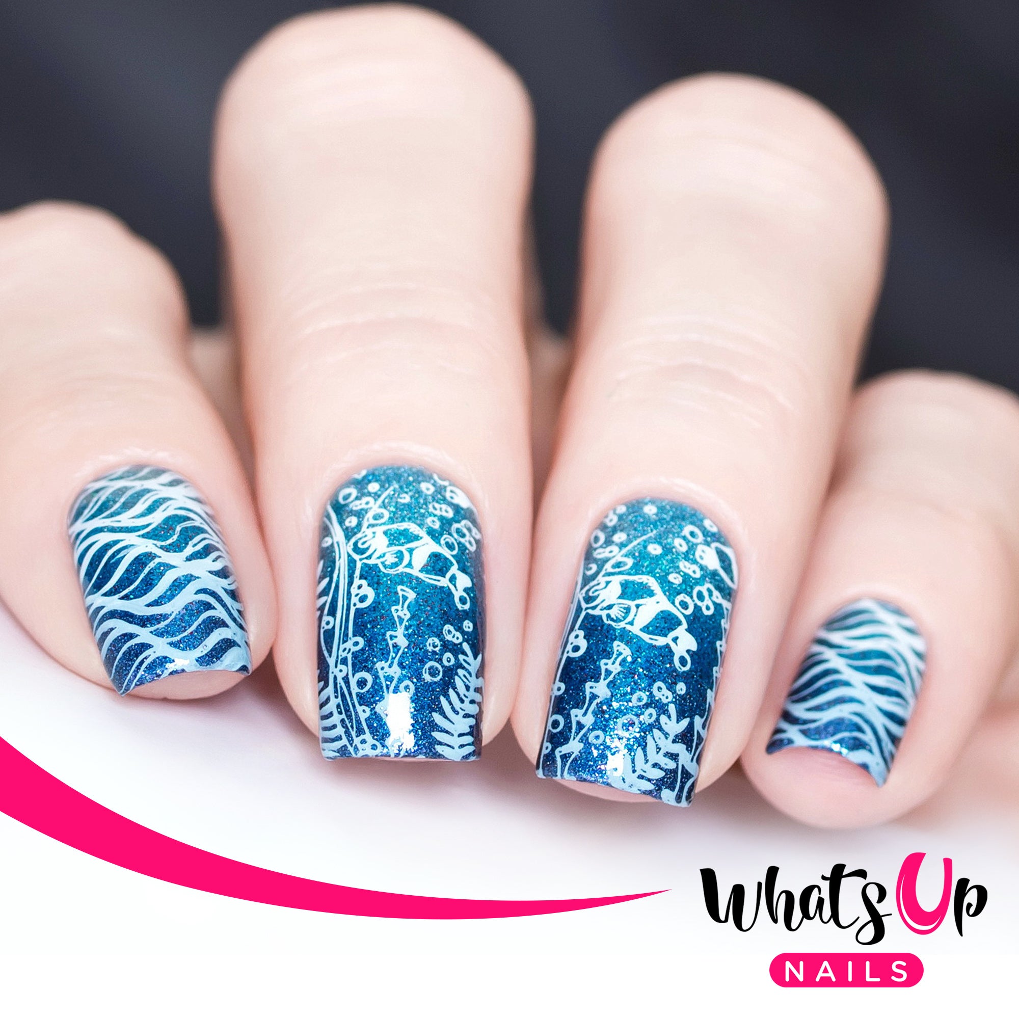 Whats Up Nails - B020 Take me to the Sea stamping plate