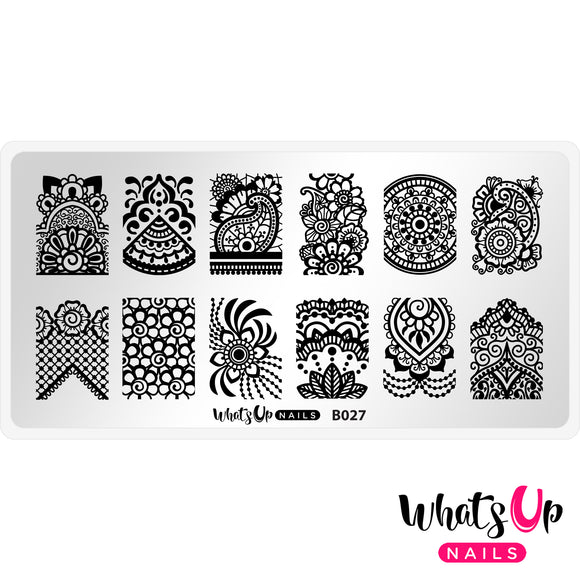 Whats Up Nails - B027 The Art of Henna stamping plate