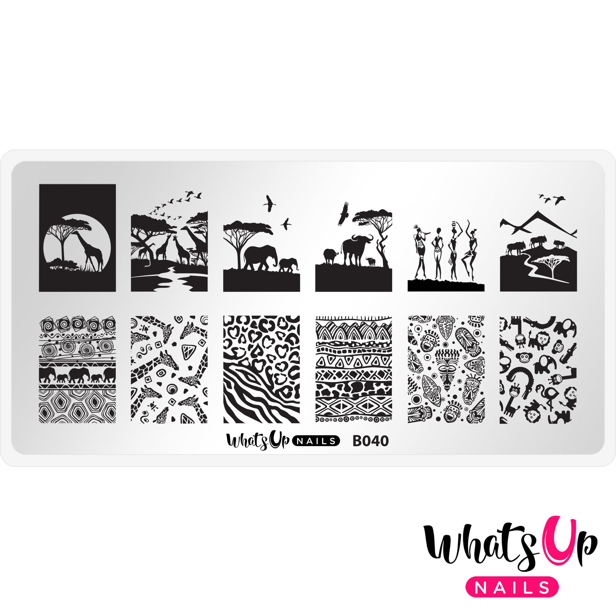 Whats Up Nails - B040 Safari Ride stamping plate