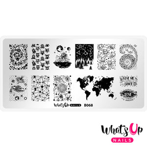 Whats Up Nails - B068 Totally Spaced Out stamping plate